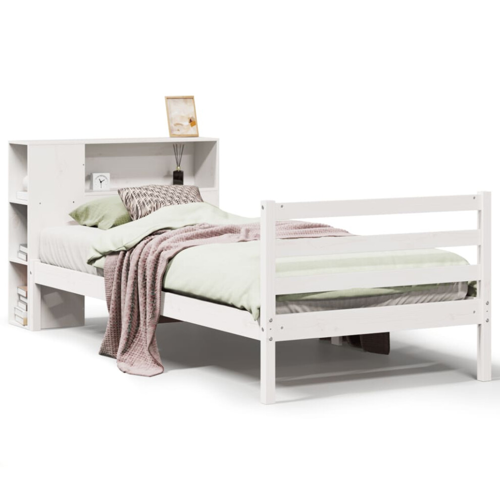 Vidaxl Bookcase Bed Without Mattress Bed 100X200 Cm Solid Wood Pine White