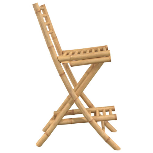 VidaXL vidaXL Outdoor Bar Stools with Footrests 2 pcs Foldable Bamboo 1