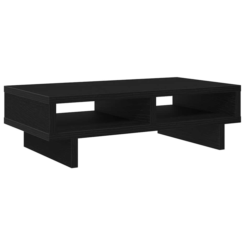 New Vidaxl Monitor Stand Oak 50X27x15 Cm Engineered Wood Monitor Riser Black 868088