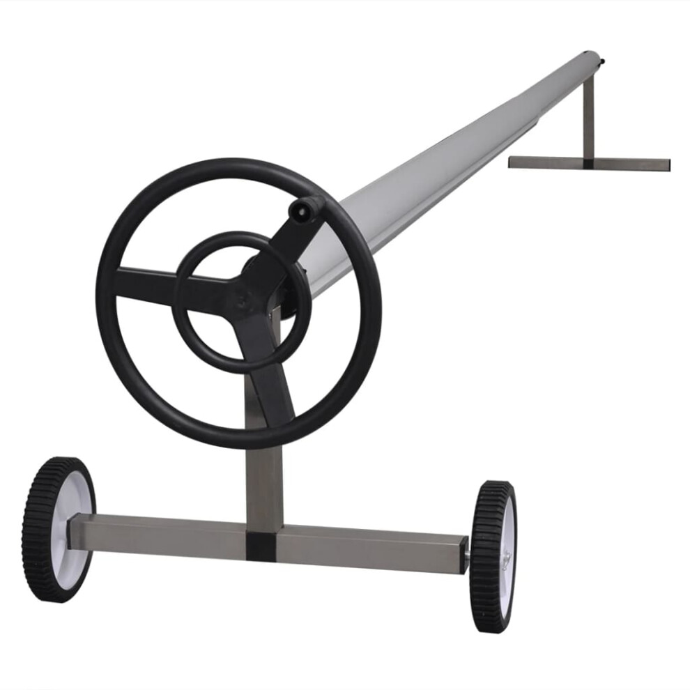 vidaXL Pool Cover Roller with Stainless steel Base Aluminium Tubes 10 Cords