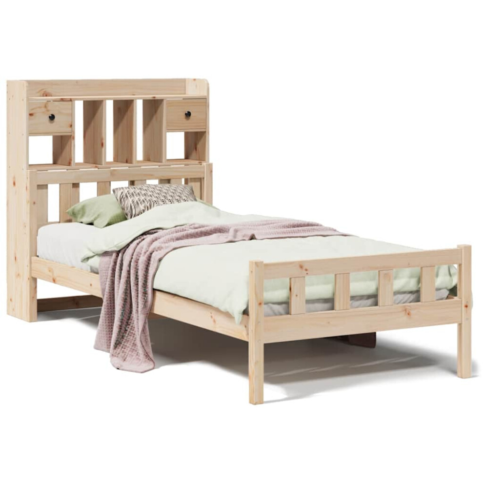 Vidaxl Bookcase Bed Without Mattress Bed 90X190 Cm Single Solid Wood Pine