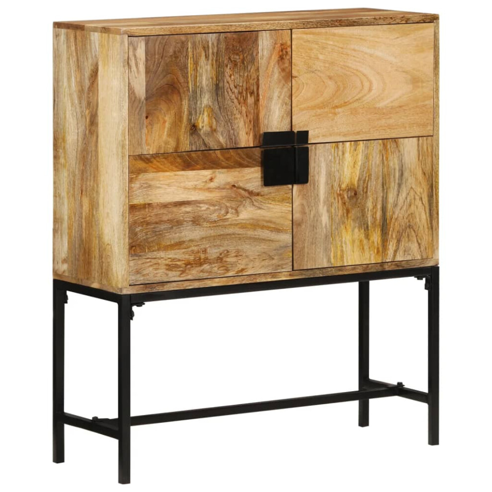 Vidaxl Highboard Storage Cabinet Sideboard Cupboard Solid Rough Wood Mango