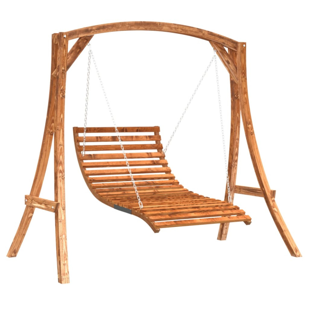 Vidaxl Swing Bed Swing Chair Porch Swing Solid Wood Spruce With Teak Finish