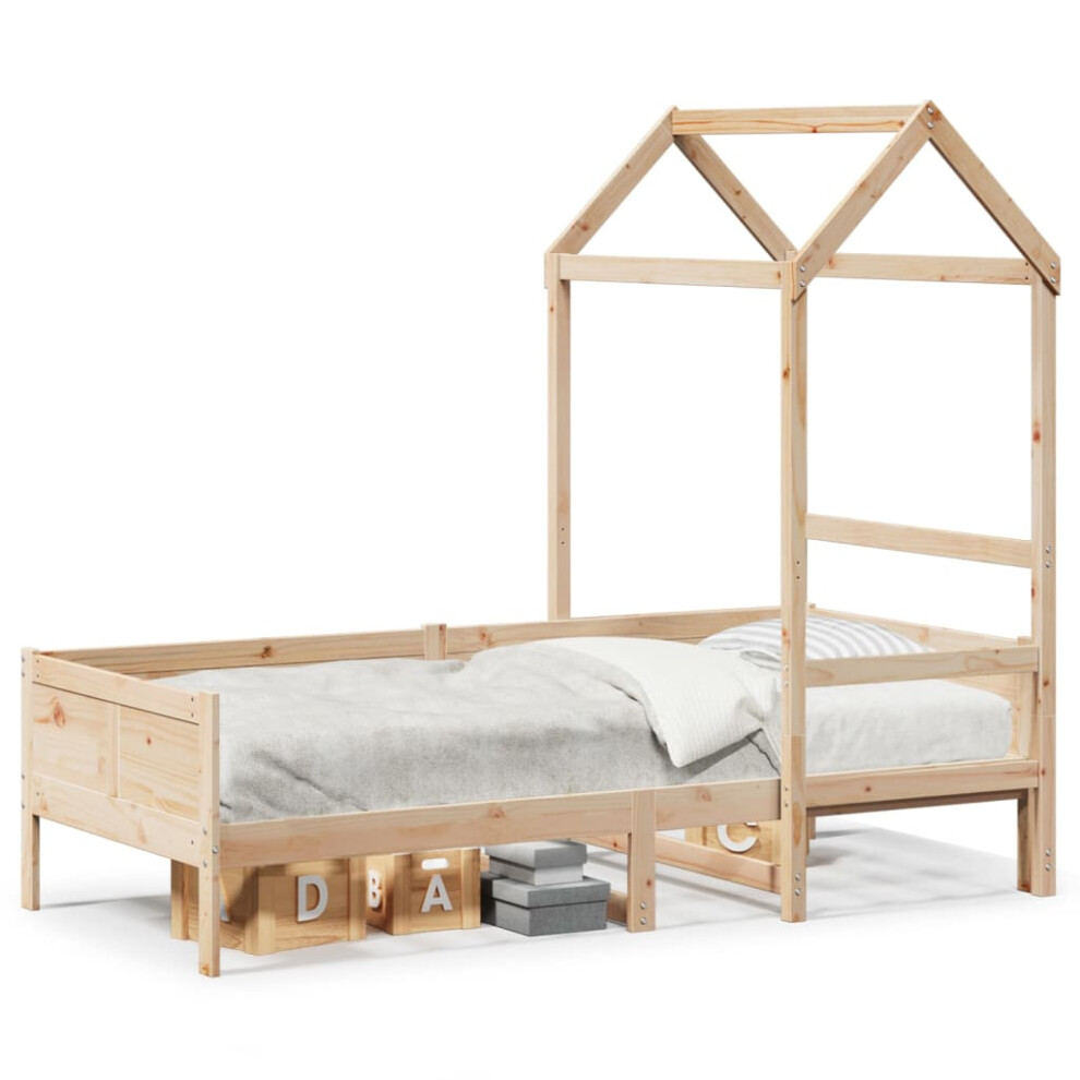 Vidaxl Day Bed With Roof Sofa Bed Daybed Guest Bed 80X200 Cm Solid Wood Pine