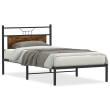 (smoked oak, 100 x 190 cm) vidaXL Bed Frame without Mattress Smoked Oak 90x190 cm Single Engineered Wood