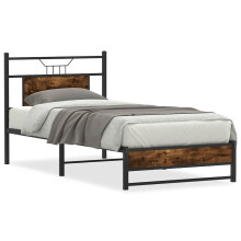 (smoked oak, 80 x 200 cm) vidaXL Bed Frame without Mattress Smoked Oak 90x190 cm Single Engineered Wood