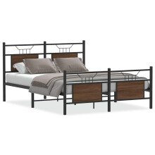 (brown oak, 137 x 190 cm) vidaXL Bed Frame without Mattress Smoked Oak 90x190 cm Single Engineered Wood