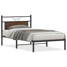 (brown oak, 100 x 190 cm) vidaXL Bed Frame without Mattress Smoked Oak 90x190 cm Single Engineered Wood
