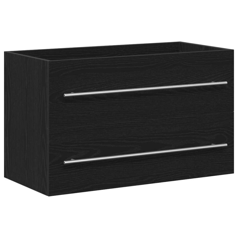 Vidaxl Bathroom Sink Cabinet Oak 80X38.5x48 Cm Engineered Wood Black