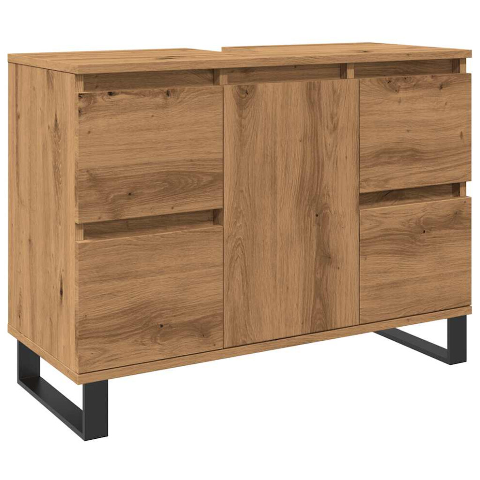 Vidaxl Bathroom Sink Cabinet Storage Sink Cupboard Artisan Oak Engineered Wood