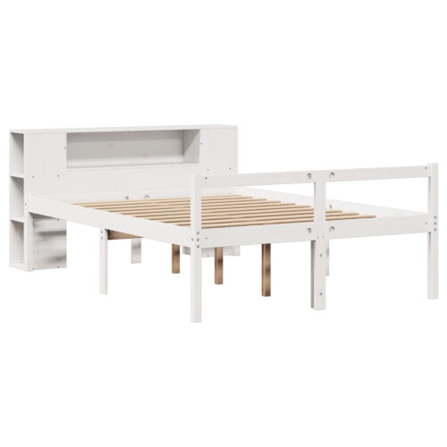 VidaXL vidaXL Bookcase Bed without Mattress Bed White 140x190 cm Solid Wood Pine 2