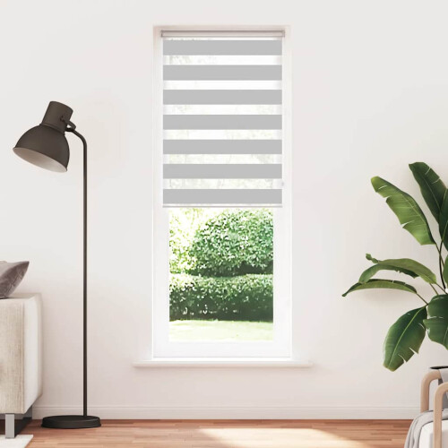 VidaXL vidaXL Doppelrollo Hellgrau 90x230 cm Stoffbreite 85,9 cm Polyester 1