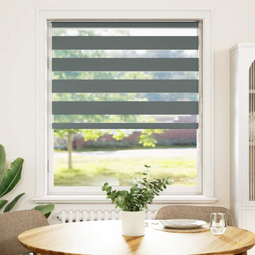 VidaXL vidaXL Doppelrollo Dunkelgrau 105x100 cm Stoffbreite 100,9 cm Polyester 1