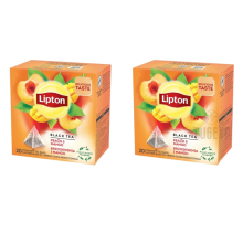 2 x LIPTON Black Tea Peach & Mango 20 Pyramids Bags