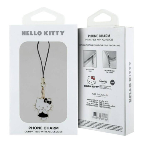 Hello Kitty Hello Kitty Phone Strap Kitty Cute Charm Black - HKCPMKK 2