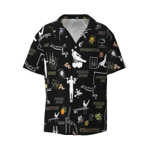 (Men's Artistic Gymnastics _5309) Men's Hawaiian Shirts Cuban Collar Vintage Bowling Short Sleeve Button Down Beach Shirt Casual Summer Vacation Wear Retro Tee