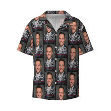 (Mentripendidikan Nathan Carter Born For The Road My Story So Far_10136) Men's Hawaiian Shirts Cuban Collar Vintage Bowling Short Sleeve Button Down Beach Shirt Casual Summer Vacation Wear Retro Tee