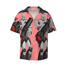 (Megatron With Fusion Cannon _14179) Men's Hawaiian Shirts Cuban Collar Vintage Bowling Short Sleeve Button Down Beach Shirt Casual Summer Vacation Wear Retro Tee