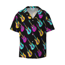 (Men's Guitar Piano Drum Music Notes Saxophone Violin Math Gifts_5610) Men's Hawaiian Shirts Cuban Collar Vintage Bowling Short Sleeve Button Down Beach Shirt Casual Summer Vacation Wear Retro Tee