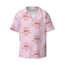 (Mendl's Bakery _8223) Men's Hawaiian Shirts Cuban Collar Vintage Bowling Short Sleeve Button Down Beach Shirt Casual Summer Vacation Wear Retro Tee