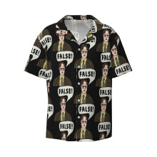 (Dwight Schrute The Office False Quote _5206) Men's Hawaiian Shirts Cuban Collar Vintage Bowling Short Sleeve Button Down Beach Shirt Casual Summer Vacation Wear Retro Tee