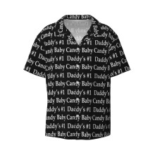 (Daddy's #1 Candy Baby_4017) Men's Hawaiian Shirts Cuban Collar Vintage Bowling Short Sleeve Button Down Beach Shirt Casual Summer Vacation Wear Retro Tee