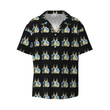 (Dad Cartoon_5754) Men's Hawaiian Shirts Cuban Collar Vintage Bowling Short Sleeve Button Down Beach Shirt Casual Summer Vacation Wear Retro Tee
