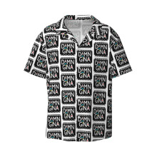 (Damn Gina_11041) Men's Hawaiian Shirts Cuban Collar Vintage Bowling Short Sleeve Button Down Beach Shirt Casual Summer Vacation Wear Retro Tee
