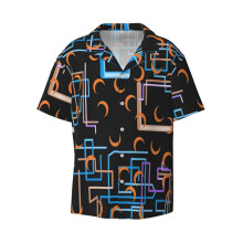 (Dan Flashes - A Colorful Shirt Wore By Dan Flashes_4673) Men's Hawaiian Shirts Cuban Collar Vintage Bowling Short Sleeve Button Down Beach Shirt Casual Summer Vacation Wear Retro Tee