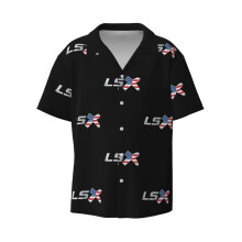 (LSX Chrome 427 Bald Eagle Power USA_3883) Men's Hawaiian Shirts Cuban Collar Vintage Bowling Short Sleeve Button Down Beach Shirt Casual Summer Vacation Wear Retro Tee