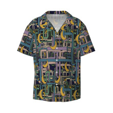 (Dan Flashes (I Think You Should Leave)_4697) Men's Hawaiian Shirts Cuban Collar Vintage Bowling Short Sleeve Button Down Beach Shirt Casual Summer Vacation Wear Retro Tee