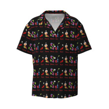 (Eat, Sleep, Pikmin, Repeat _9697) Men's Hawaiian Shirts Cuban Collar Vintage Bowling Short Sleeve Button Down Beach Shirt Casual Summer Vacation Wear Retro Tee