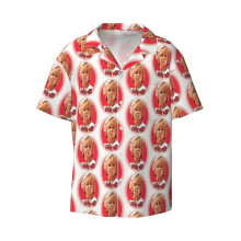 (Madge - Benidorm_15368) Men's Hawaiian Shirts Cuban Collar Vintage Bowling Short Sleeve Button Down Beach Shirt Casual Summer Vacation Wear Retro Tee