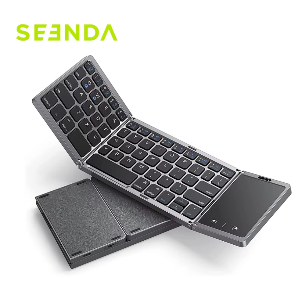 Seenda Foldable Wireless Bluetooth Keyboard Rechargeable Folding Portable Keyboards For Pc Mac Smartphone Windows Ios Android