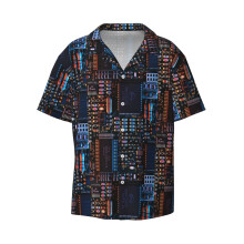 (Computer Hardware Motherboard Mainboard _6913) Men's Hawaiian Shirts Cuban Collar Vintage Bowling Short Sleeve Button Down Beach Shirt Casual Summer Vacation Wear Retro Tee