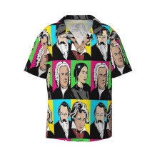 (Composers In Pop Art Ludwig Van Beethoven Johannes Brahms Clara Schumann Johann Sebastian Bach_6700) Men's Hawaiian Shirts Cuban Collar Vintage Bowling Short Sleeve Button Down Beach Shirt Casual Summer Vacation Wear Retro Tee
