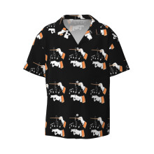 (CONDUCTOR HANDS_12905) Men's Hawaiian Shirts Cuban Collar Vintage Bowling Short Sleeve Button Down Beach Shirt Casual Summer Vacation Wear Retro Tee