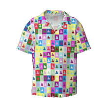 (Colourful Clits_4823) Men's Hawaiian Shirts Cuban Collar Vintage Bowling Short Sleeve Button Down Beach Shirt Casual Summer Vacation Wear Retro Tee