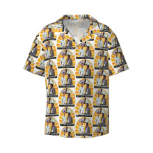 (Community- Troy And Abed In The Morning_11270) Men's Hawaiian Shirts Cuban Collar Vintage Bowling Short Sleeve Button Down Beach Shirt Casual Summer Vacation Wear Retro Tee