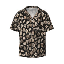 (Scrabble Tile Madness Pattern_10473) Men's Hawaiian Shirts Cuban Collar Vintage Bowling Short Sleeve Button Down Beach Shirt Casual Summer Vacation Wear Retro Tee