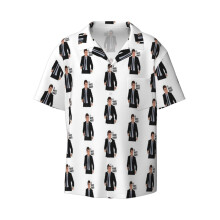 (SchmidtA White Man!_8233) Men's Hawaiian Shirts Cuban Collar Vintage Bowling Short Sleeve Button Down Beach Shirt Casual Summer Vacation Wear Retro Tee