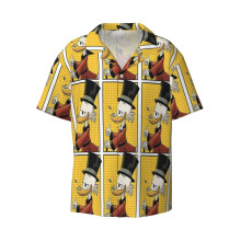 (Scrooge_6049) Men's Hawaiian Shirts Cuban Collar Vintage Bowling Short Sleeve Button Down Beach Shirt Casual Summer Vacation Wear Retro Tee