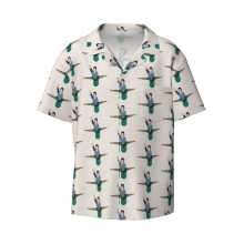 (Scrubs Eagle_22043) Men's Hawaiian Shirts Cuban Collar Vintage Bowling Short Sleeve Button Down Beach Shirt Casual Summer Vacation Wear Retro Tee