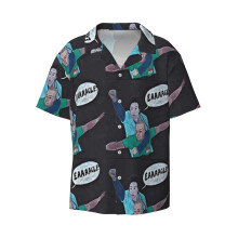 (Scrubs- 'EAGLE'- Turk And J.D_13794) Men's Hawaiian Shirts Cuban Collar Vintage Bowling Short Sleeve Button Down Beach Shirt Casual Summer Vacation Wear Retro Tee