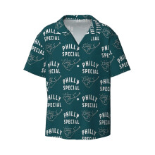 (Philly Special Trick Play_23398) Men's Hawaiian Shirts Cuban Collar Vintage Bowling Short Sleeve Button Down Beach Shirt Casual Summer Vacation Wear Retro Tee