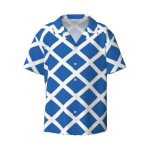 (Scottish Flag _5837) Men's Hawaiian Shirts Cuban Collar Vintage Bowling Short Sleeve Button Down Beach Shirt Casual Summer Vacation Wear Retro Tee