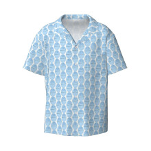 (Perkys Calling_4918) Men's Hawaiian Shirts Cuban Collar Vintage Bowling Short Sleeve Button Down Beach Shirt Casual Summer Vacation Wear Retro Tee
