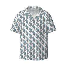 (Rocky _5058) Men's Hawaiian Shirts Cuban Collar Vintage Bowling Short Sleeve Button Down Beach Shirt Casual Summer Vacation Wear Retro Tee
