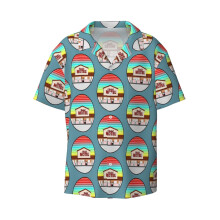 (ROSEBUD MOTEL SCHITT'S CREEK_6348) Men's Hawaiian Shirts Cuban Collar Vintage Bowling Short Sleeve Button Down Beach Shirt Casual Summer Vacation Wear Retro Tee