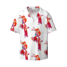 (Roger E Jessica_6003) Men's Hawaiian Shirts Cuban Collar Vintage Bowling Short Sleeve Button Down Beach Shirt Casual Summer Vacation Wear Retro Tee